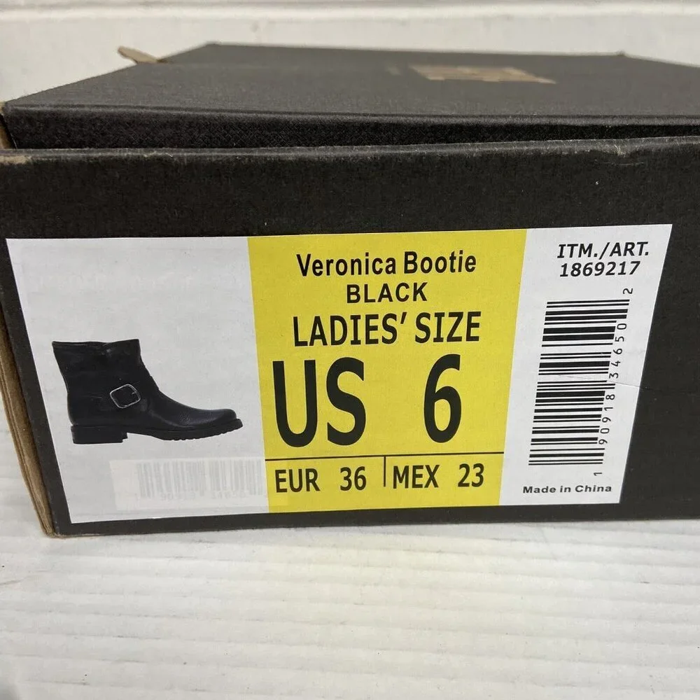 NEW Frye Veronica Women's Black Leather Buckled Bootie Waterproof Biker‎ Boots